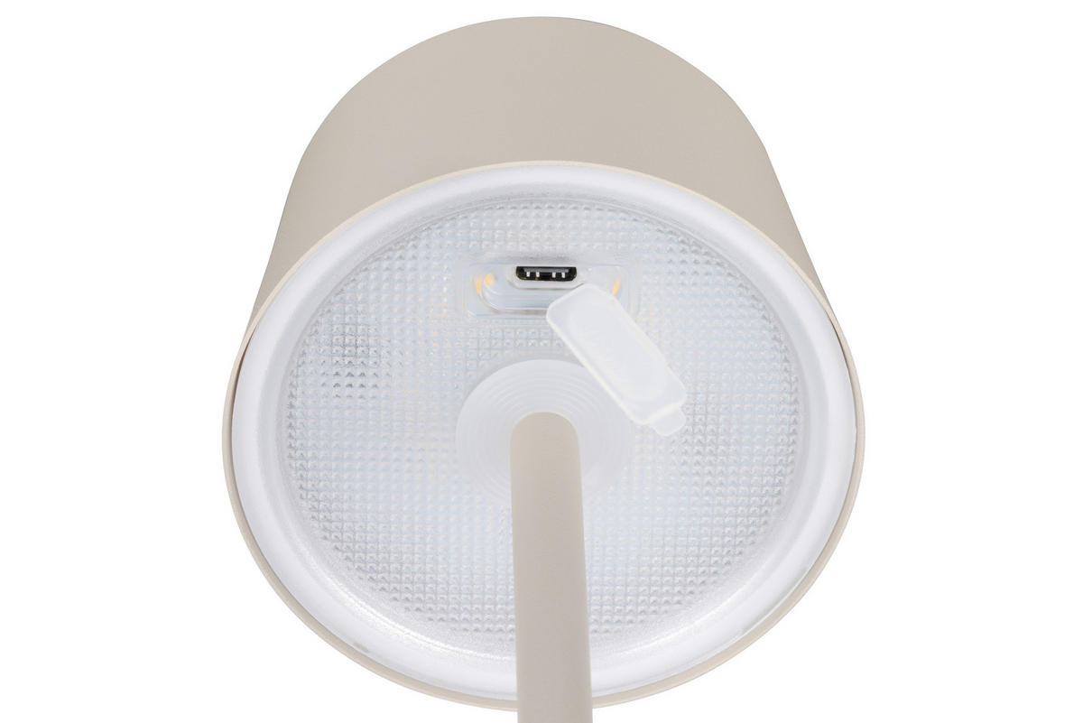 AKKU-TISCHLEUCHTE 9/22 cm  - Beige, Basics, Metall (9/22cm) - Novel