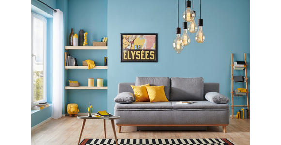 SCHLAFSOFA  in Webstoff Dunkelblau  - Naturfarben/Dunkelblau, KONVENTIONELL, Holz/Textil (203/95/96cm) - Venda