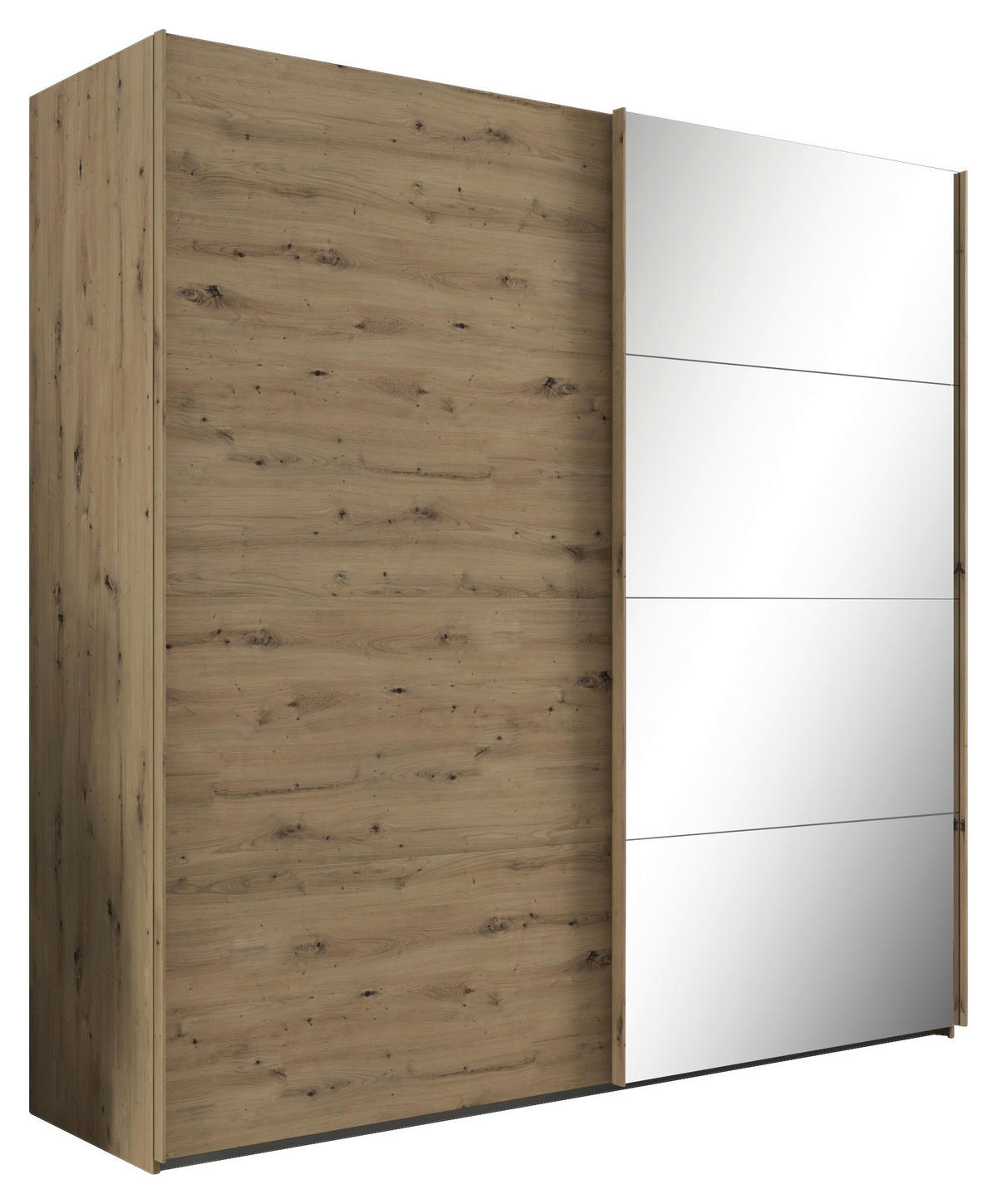 SCHWEBETÜRENSCHRANK  in Eiche Artisan  - Eiche Artisan, KONVENTIONELL, Glas/Holzwerkstoff (226/223/68cm) - home24