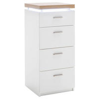 KOMMODE  in 42/98/44 cm  - Eichefarben/Weiß, Natur, Holzwerkstoff/Metall (42/98/44cm)