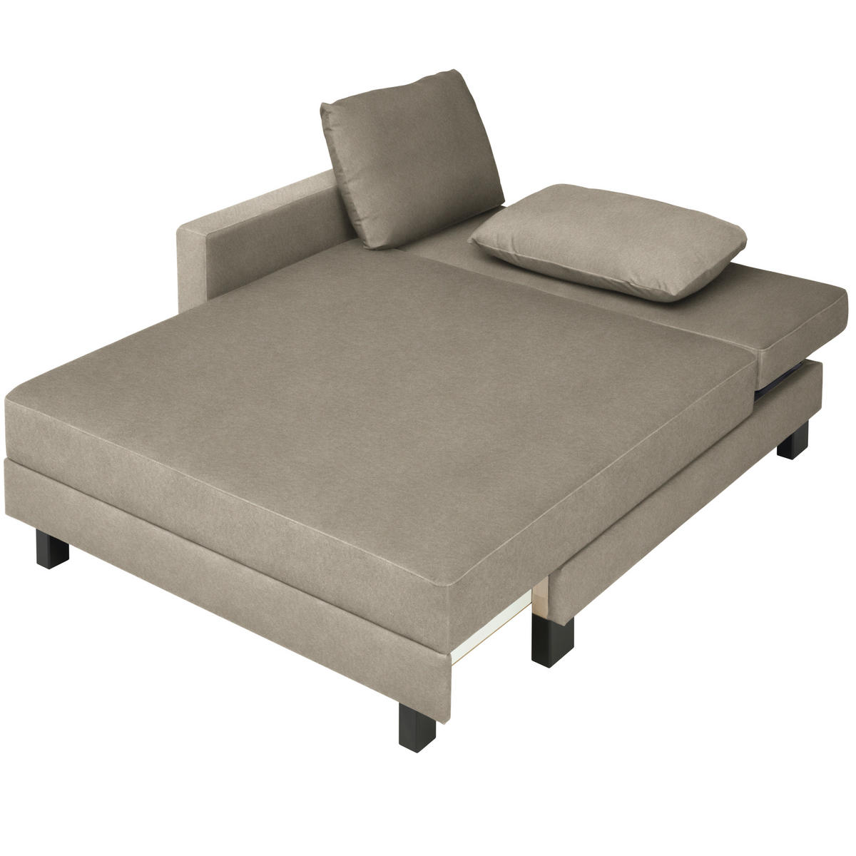 LIEGE  in Velours Ecru  - Eiche dunkel/Ecru, MODERN, Holz/Textil (137/72/155cm) - Joka