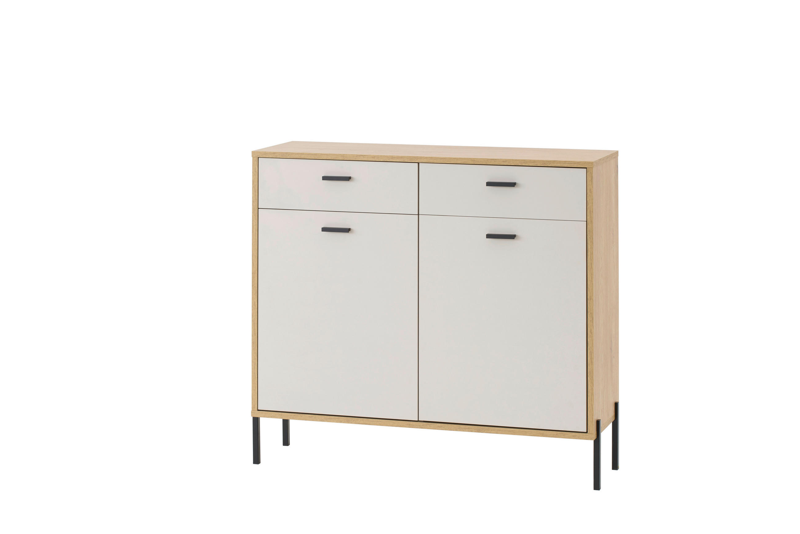 KOMMODE , 105/95/35 cm, 2 Schublade(n)  - Kaschmir/Eichefarben, Design, Holzwerkstoff/Metall (105/95/35cm) - MID.YOU