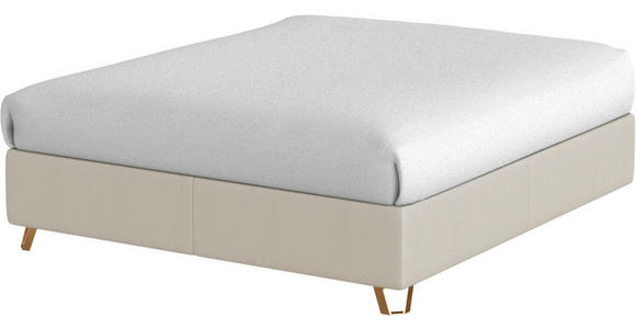 BOXSPRINGBETT 200/200 cm  in Creme  - Creme/Kupferfarben, KONVENTIONELL, Textil/Metall (200/200cm) - Ambiente