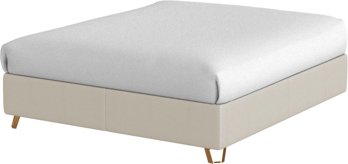 BOXSPRINGBETT 200/200 cm  in Creme  - Creme/Kupferfarben, Konventionell, Textil/Metall (200/200cm) - Ambiente