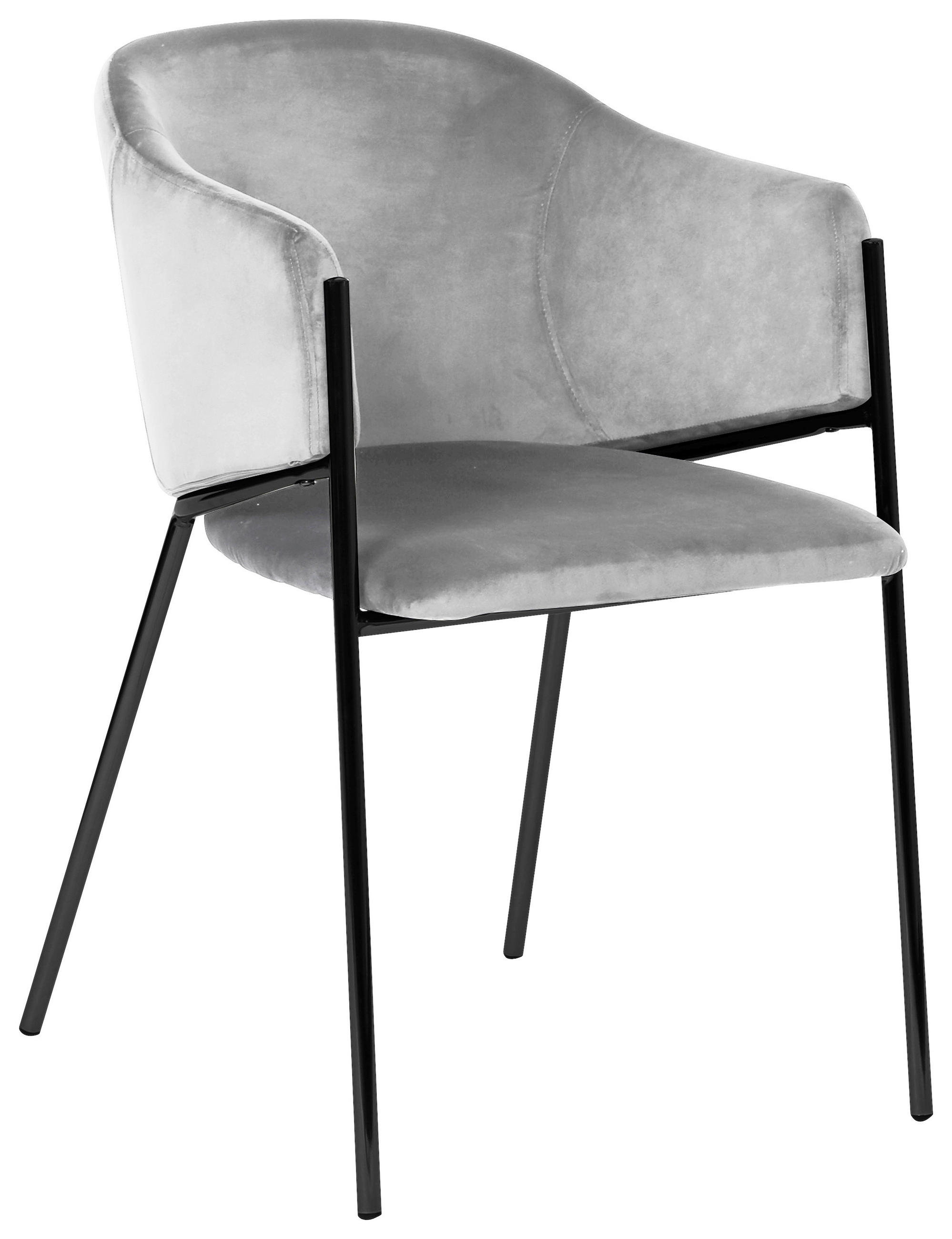 STOLICA S NASLONOM ZA RUKE  crna, svijetlo siva  tekstil, metal      - svijetlo siva/crna, Trend, tekstil/metal (53/77/60cm) - Livetastic