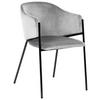 ARMLEHNSTUHL  in Samt  - Hellgrau/Schwarz, Trend, Textil/Metall (53/77/60cm) - Livetastic