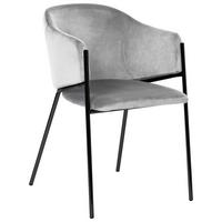 SCAUN CU BRAȚE in negru, gri deschis  - gri deschis/negru, Trend, metal/textil (53/77/60cm) - Livetastic