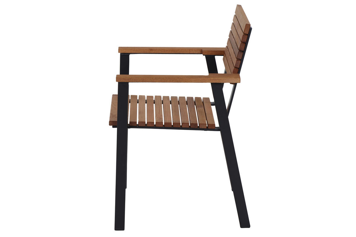GARTENSESSEL-SET in Metall, Holz Naturfarben  - Naturfarben, Basics, Holz/Metall (60/83/58,5cm) - Siena Garden