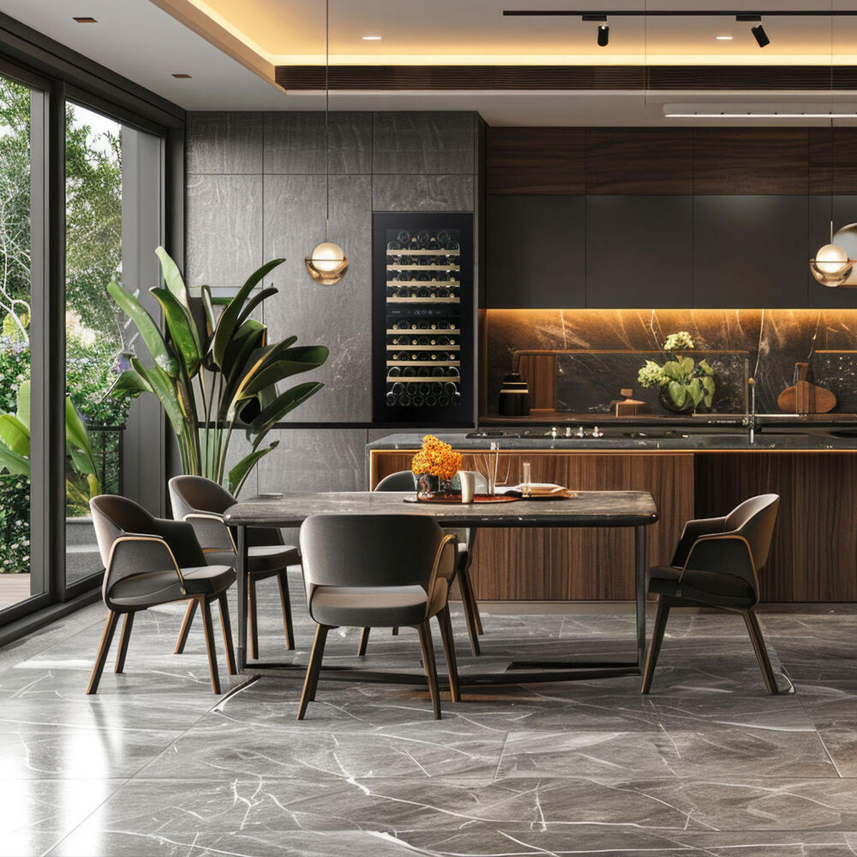 WEINKÜHLSCHRANK DVH-70.185DB.TO  - Schwarz, Basics, Glas/Holz (59/123,3/57,1cm)