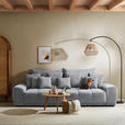 BIGSOFA  in Samt Hellgrau  - Hellgrau/Schwarz, KONVENTIONELL, Holz/Textil (280/67/120cm) - Carryhome