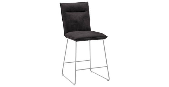 TRESENSTUHL Mikrofaser Anthrazit, Edelstahlfarben Edelstahl - Edelstahlfarben/Anthrazit, Design, Textil/Metall (56/98/62cm) - Valnatura