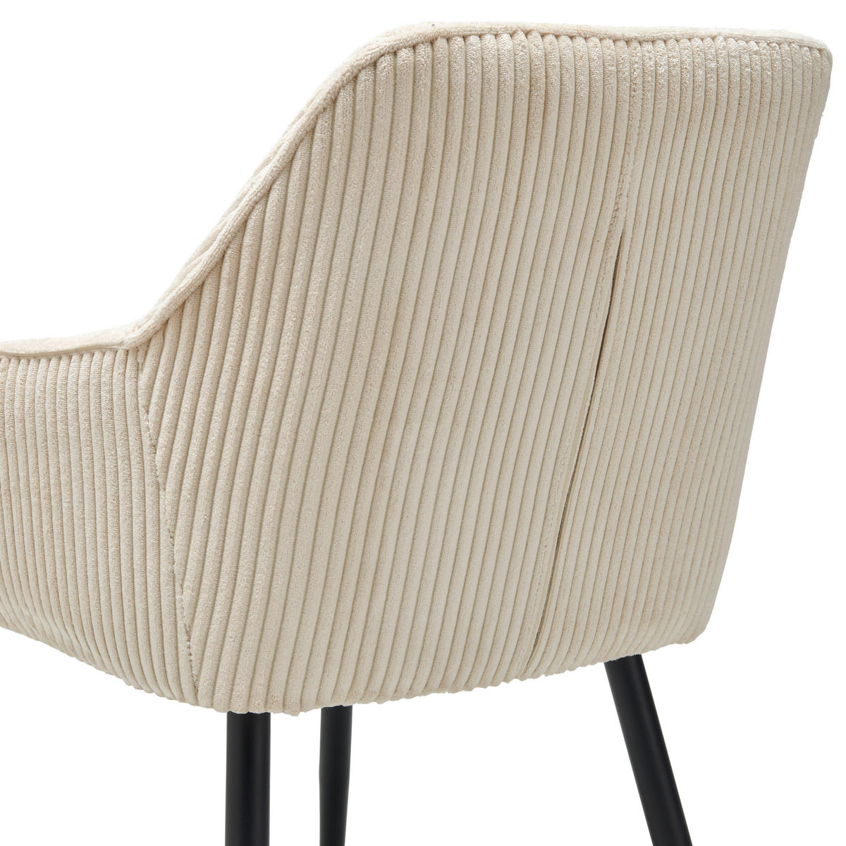ARMLEHNSTUHL  in Eisen Cord  - Beige/Schwarz, Lifestyle, Textil/Metall (56/83/62cm) - MID.YOU