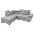 ECKSOFA  in Flachgewebe Grau  - Schwarz/Grau, KONVENTIONELL, Kunststoff/Textil (220/266cm) - Carryhome