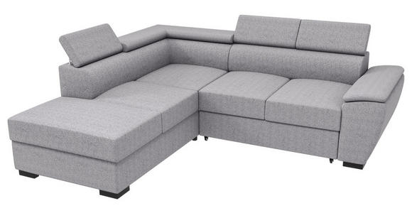 ECKSOFA  in Flachgewebe Grau  - Schwarz/Grau, KONVENTIONELL, Kunststoff/Textil (220/266cm) - Carryhome