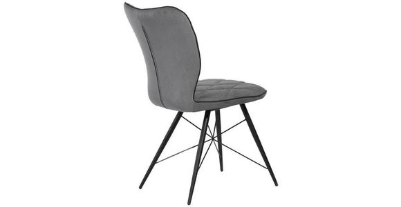 STUHL in Webstoff Textil - Schwarz/Grau, Design, Textil/Metall (48/89/62cm) - Hom`in