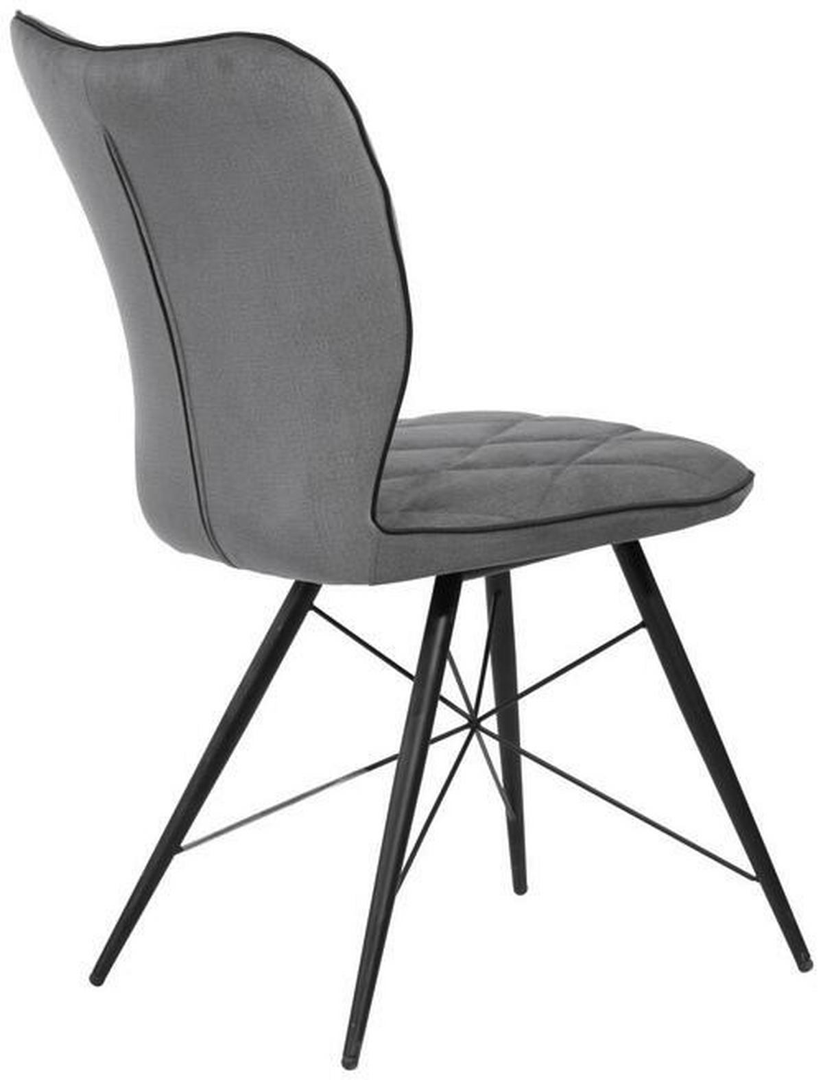 STUHL  in Webstoff  - Schwarz/Grau, Design, Textil/Metall (48/89/62cm) - Hom`in