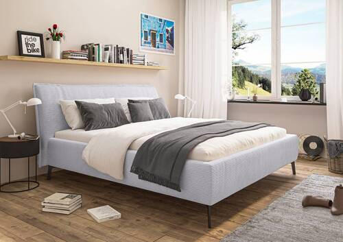 POLSTERBETT 160/200 cm  in Grau  - Schwarz/Grau, Design, Textil/Metall (160/200cm) - Lomoco