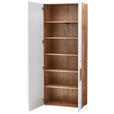 GARDEROBENSCHRANK  in 80/201/37 cm  - Eichefarben/Silberfarben, KONVENTIONELL, Glas/Holzwerkstoff (80/201/37cm) - Voleo
