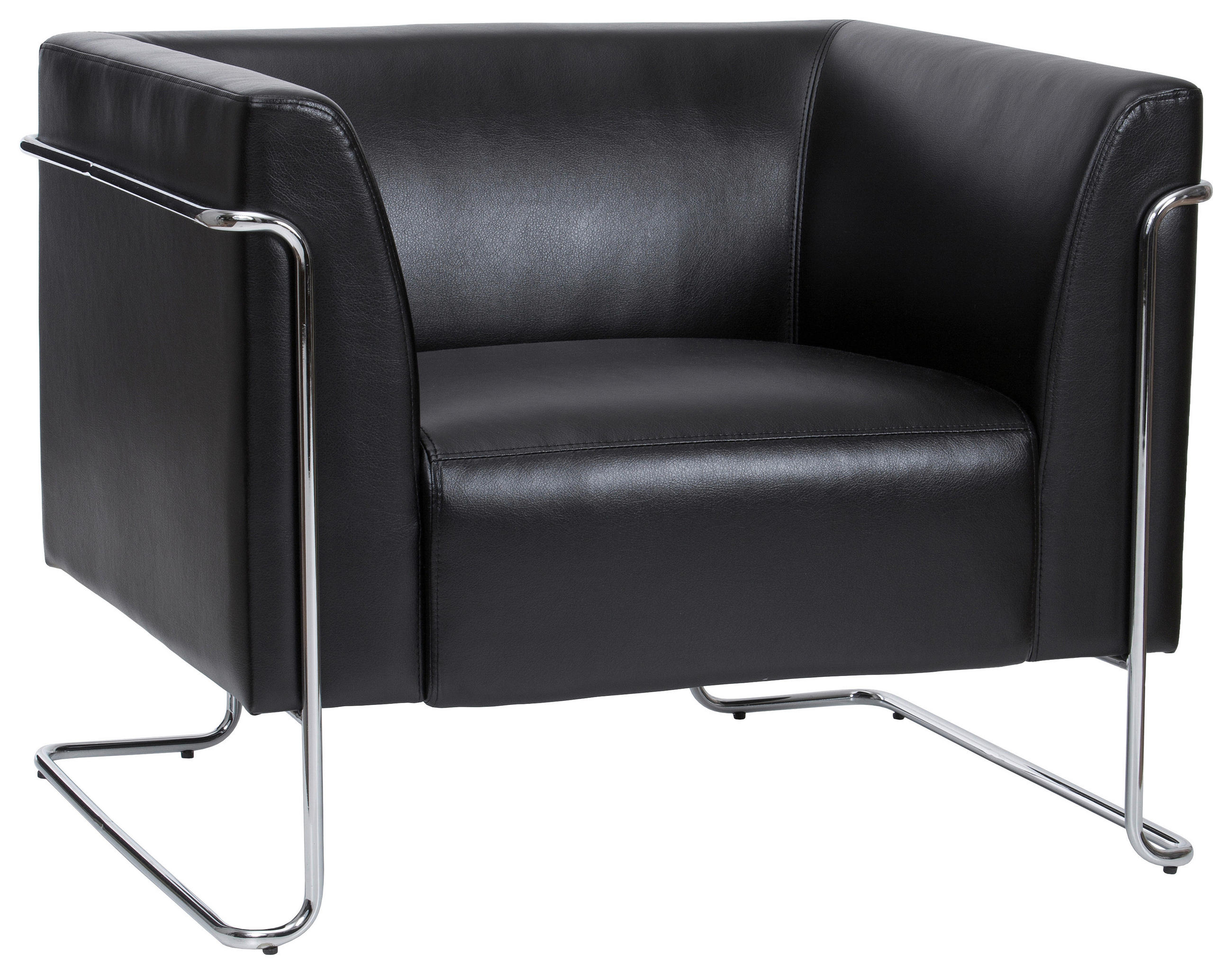 DESIGNFÅTÖLJ i textil svart  - kromfärg/svart, Modern, metall/textil (88/74/74cm) - MID.YOU