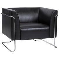 DESIGNSESSEL Lederlook Schwarz    - Chromfarben/Schwarz, MODERN, Textil/Metall (88/74/74cm) - MID.YOU