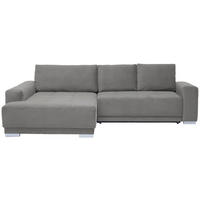 ECKSOFA inkl. Funktionen  in Flachgewebe Hellgrau  195/293 cm  - Silberfarben/Hellgrau, Design, Holz/Textil (195/293cm) - Cantus