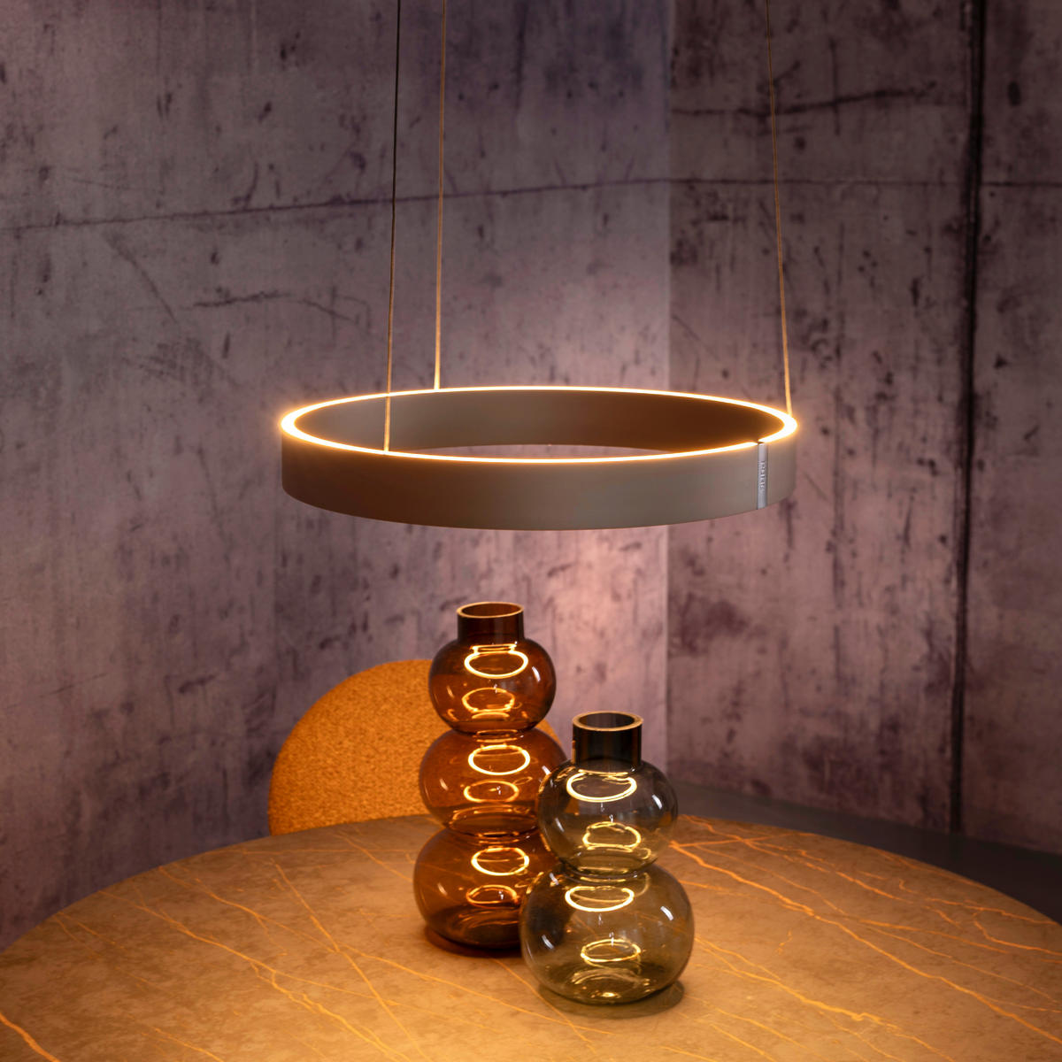 LED-PENDELLEUCHTE PURE E-Clipse 50/50/350 cm   - Bronzefarben, MODERN, Kunststoff/Metall (50/50/350cm) - Neuhaus PURE