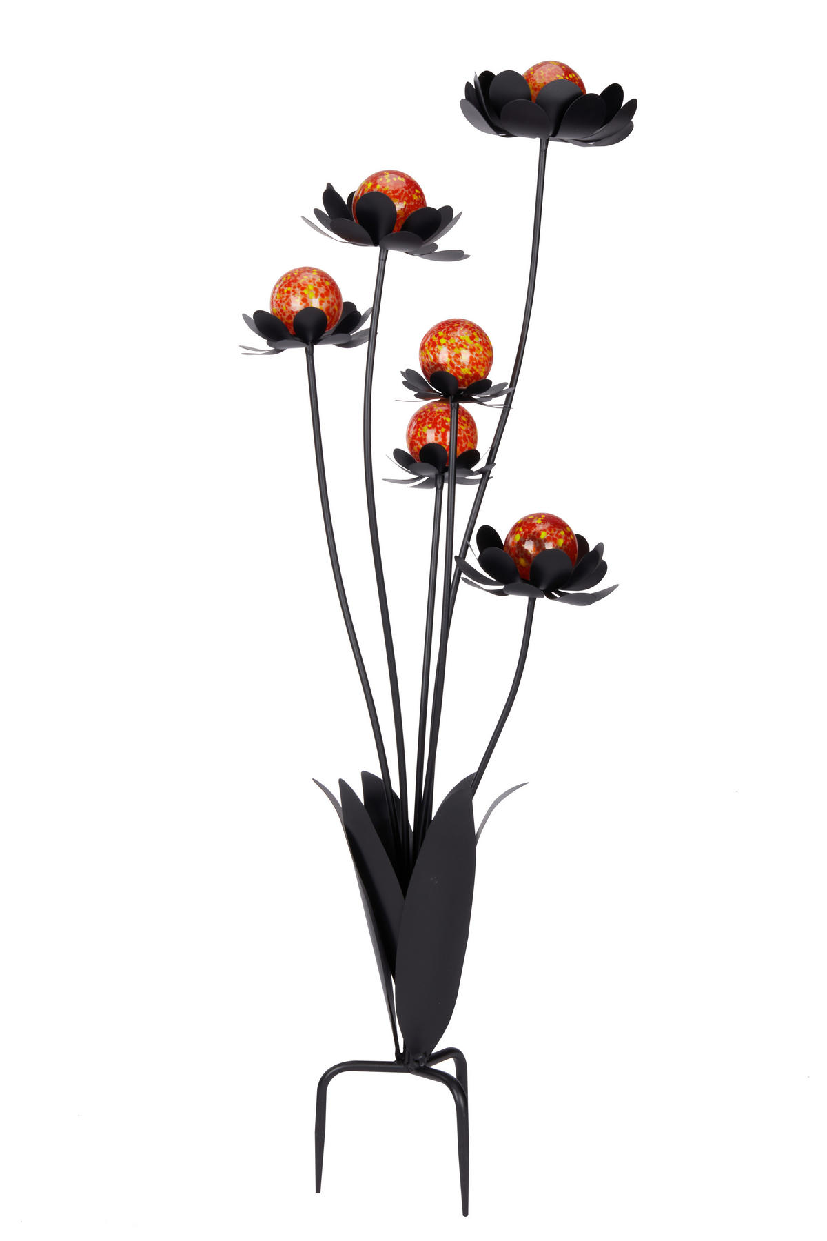 Decorațiune Pentru Grădină - portocaliu/negru, Basics, sticlă/metal (42/109/32cm) - Ambia Home