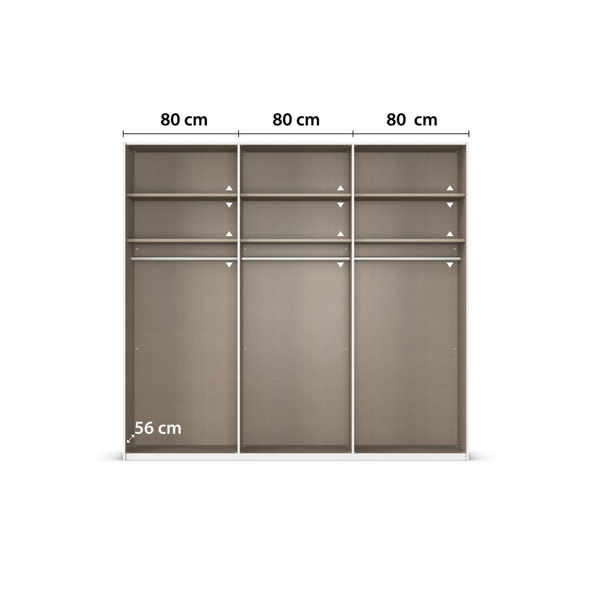SCHWEBETÜRENSCHRANK 242/223/68 cm 3-türig Weiß  - Alufarben/Weiß, Basics, Glas/Holzwerkstoff (242/223/68cm) - Novel