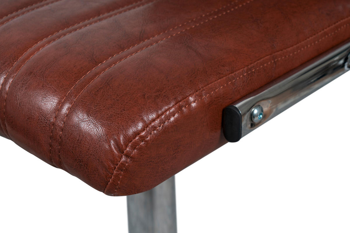BARHOCKER-SET Dunkelbraun Sitzfläche 360° drehbar, abwischbar  - Dunkelbraun, Trend, Metall (51,5/109/43cm) - Kayoom