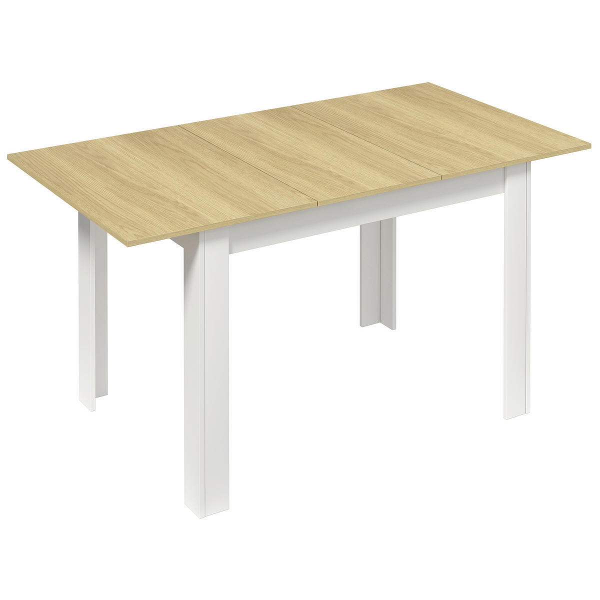 JEDÁLENSKÝ STÔL, biela, dub medový, 109/75/80 cm - biela/dub medový, Modern, kompozitné drevo (109/75/80cm) - MID.YOU