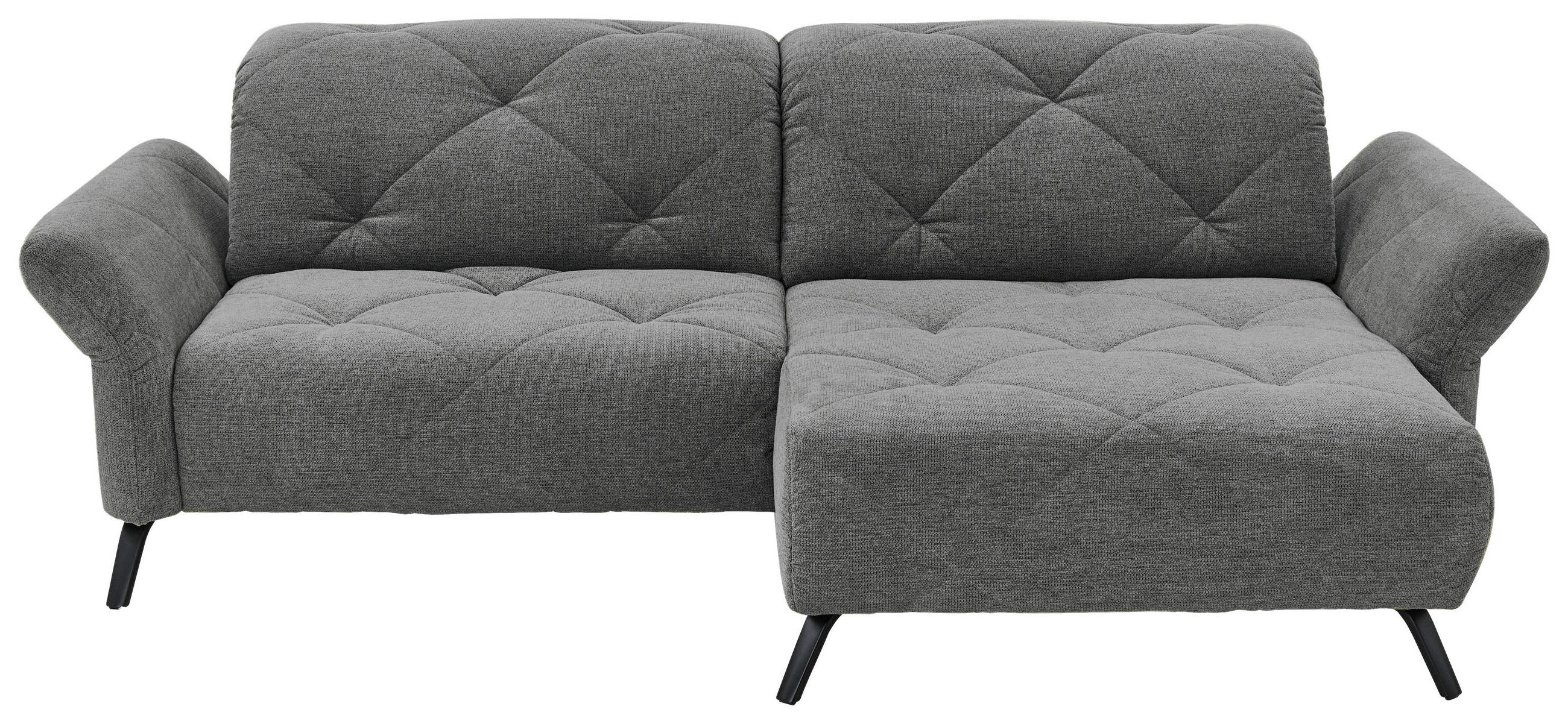 ECKSOFA Anthrazit Webstoff  - Anthrazit/Schwarz, Design, Textil/Metall (244/173cm) - Moderano