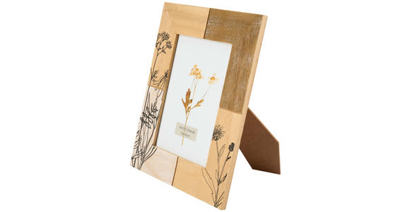 FOTORAHMEN 20,5/25,5 cm - Schwarz/Braun, Natur, Glas/Holz (20,5/25,5cm) - Ambia Home
