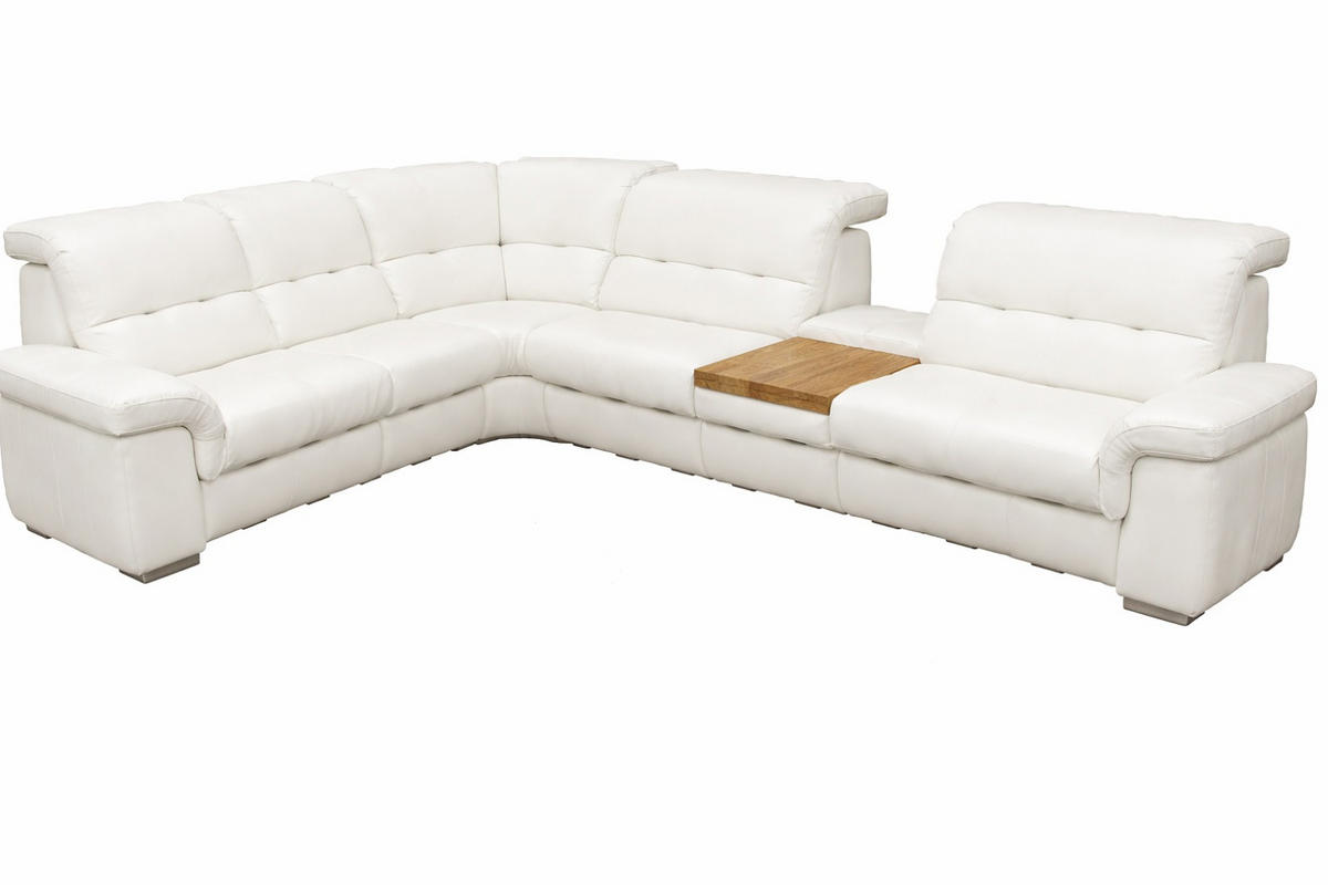 SAROKGARNITÚRA bőr ezüstszínű  - ezüstszínű, Basics, műanyag/bőr (264/80/334cm) - Himolla