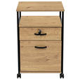 ROLLCONTAINER Schwarz, Eiche Artisan  - Schwarz/Eiche Artisan, Design, Holzwerkstoff/Kunststoff (43/66/45cm) - Carryhome