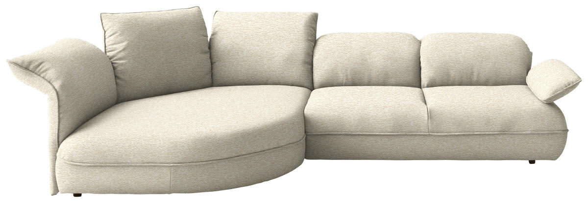 ECKSOFA  in Chenille Beige  154/343 cm  - Beige/Schwarz, Design, Kunststoff/Textil (154/343cm) - Koinor