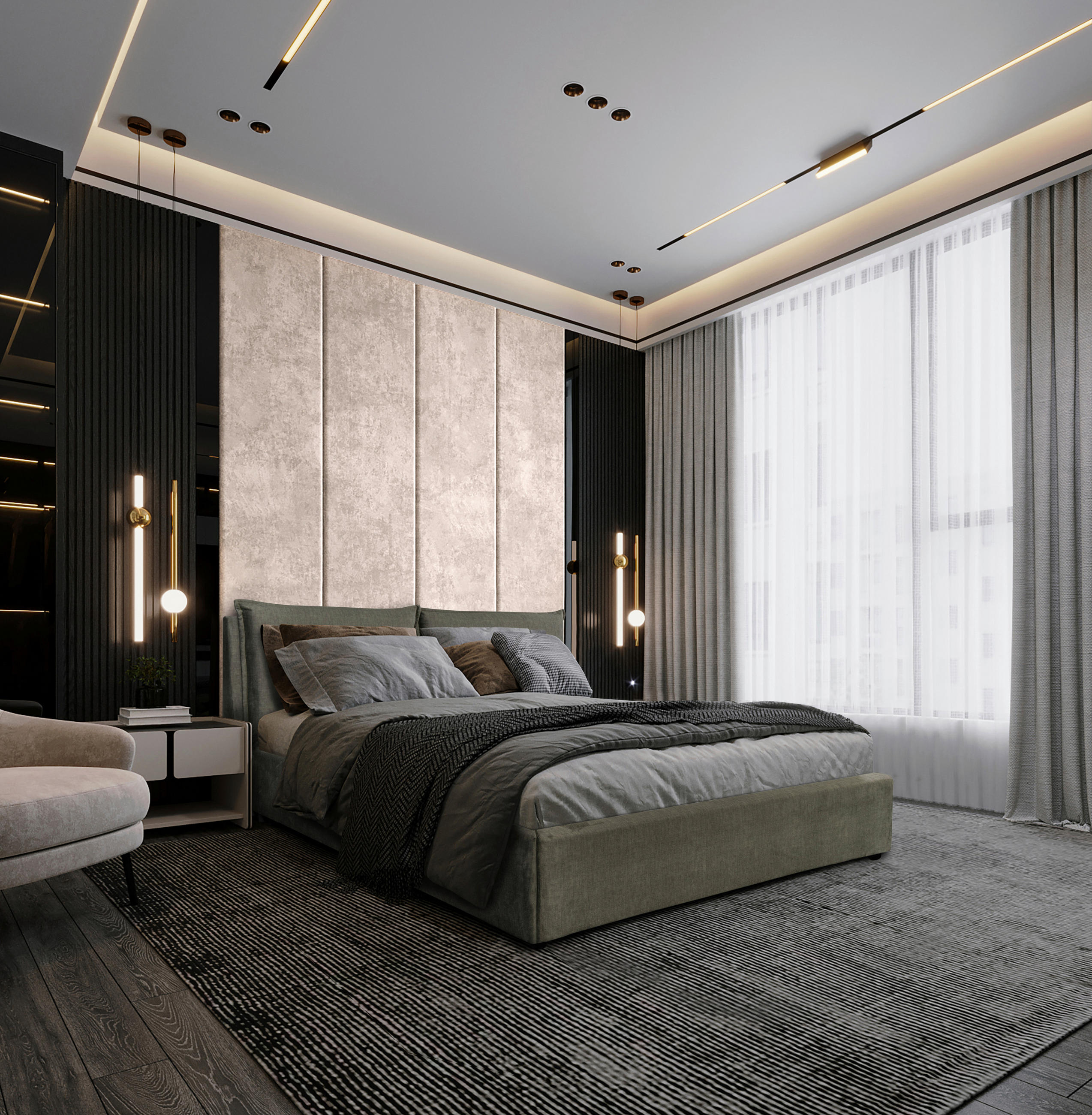 PAT TAPIțAT  in  - verde, Modern, lemn/textil - Hom`in