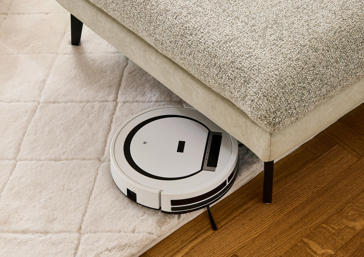 WOHNLANDSCHAFT Beige Chenille  - Beige/Schwarz, Design, Textil/Metall (190/352/243cm) - Dieter Knoll