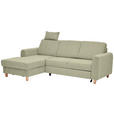 ECKSOFA Hellgrün Flachgewebe  - Buchefarben/Hellgrün, KONVENTIONELL, Holz/Textil (166/241cm) - Carryhome