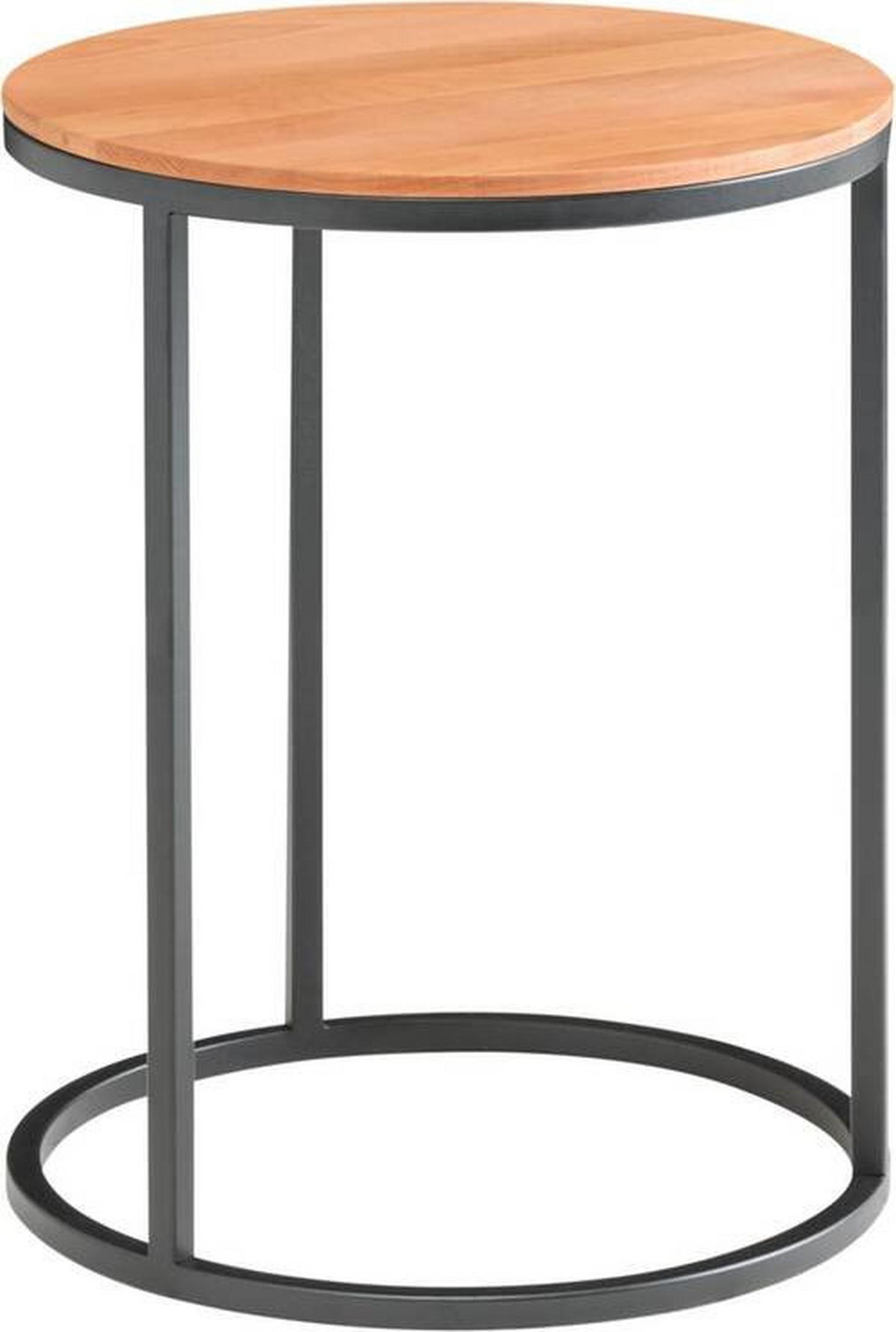 BEISTELLTISCH 39/39/54 cm Schwarz, Buchefarben rund  - Buchefarben/Schwarz, Design, Holz/Metall (39/39/54cm) - Johann Jakob