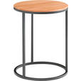BEISTELLTISCH 39/39/54 cm Schwarz, Buchefarben rund  - Buchefarben/Schwarz, Design, Holz/Metall (39/39/54cm) - Johann Jakob
