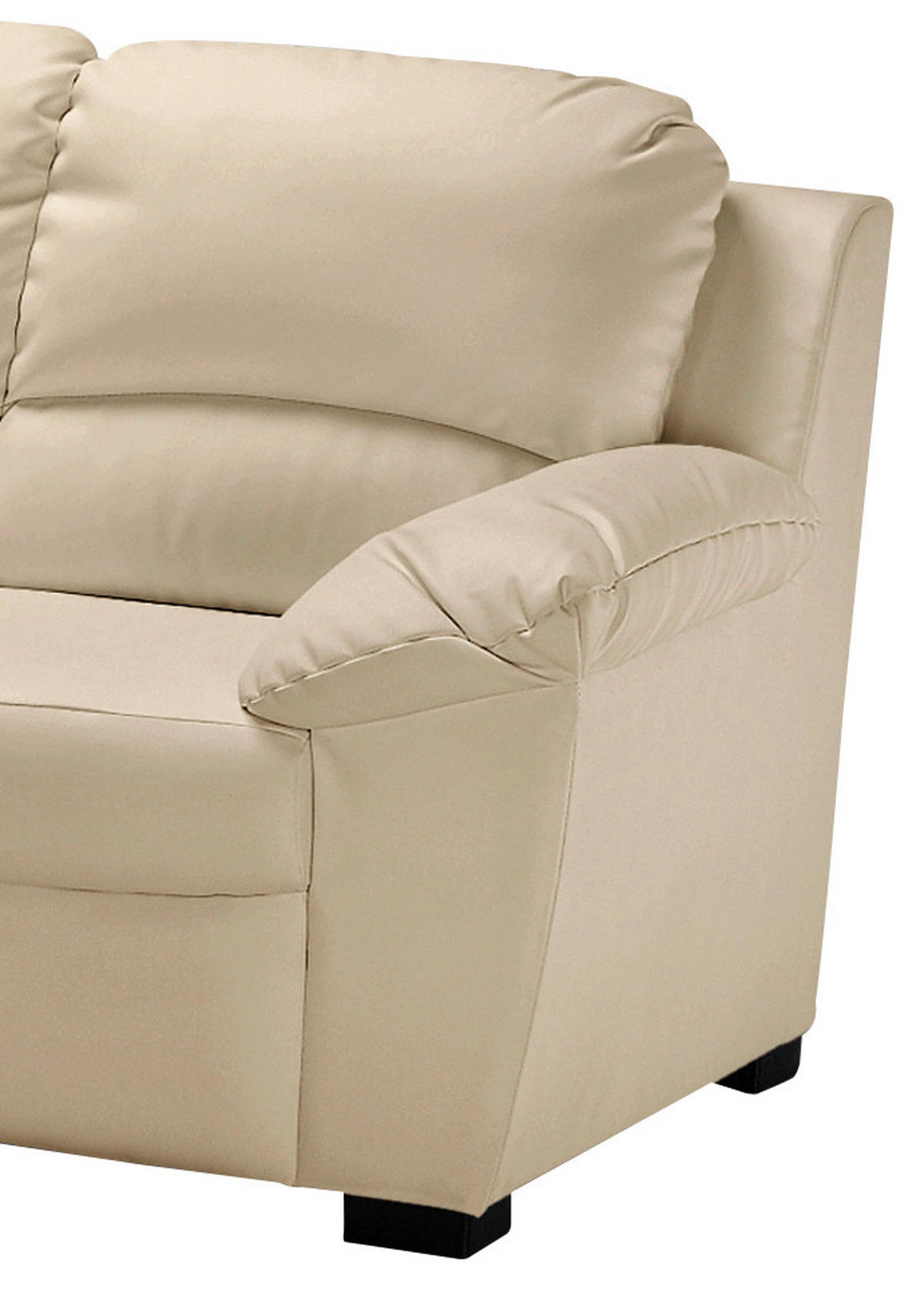 2-SITZER-SOFA in Lederlook Beige  - Beige/Schwarz, Konventionell, Kunststoff/Textil (145/90/90cm) - MID.YOU