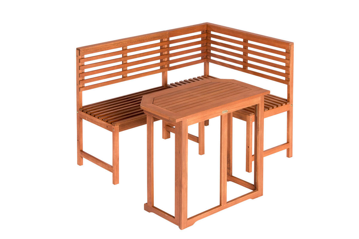 GARTENSET  - Eukalyptusholzfarben/Beige, KONVENTIONELL, Holz/Textil - Gardenson