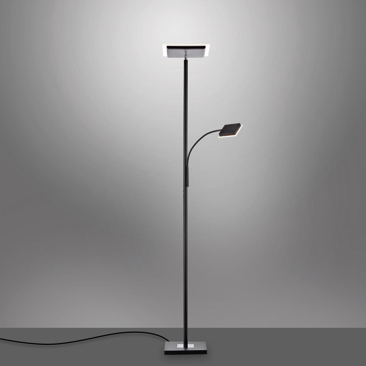 LED STOJACÍ LAMPA, 56/57,5/190 cm - černá, Basics, kov/plast (56/57,5/190cm)