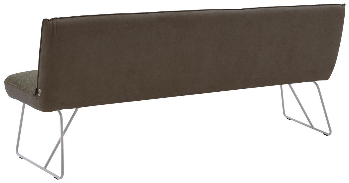 SITZBANK in Metall, Textil Braun, Edelstahlfarben  - Edelstahlfarben/Braun, Design, Textil/Metall (218/89/68cm) - Dieter Knoll