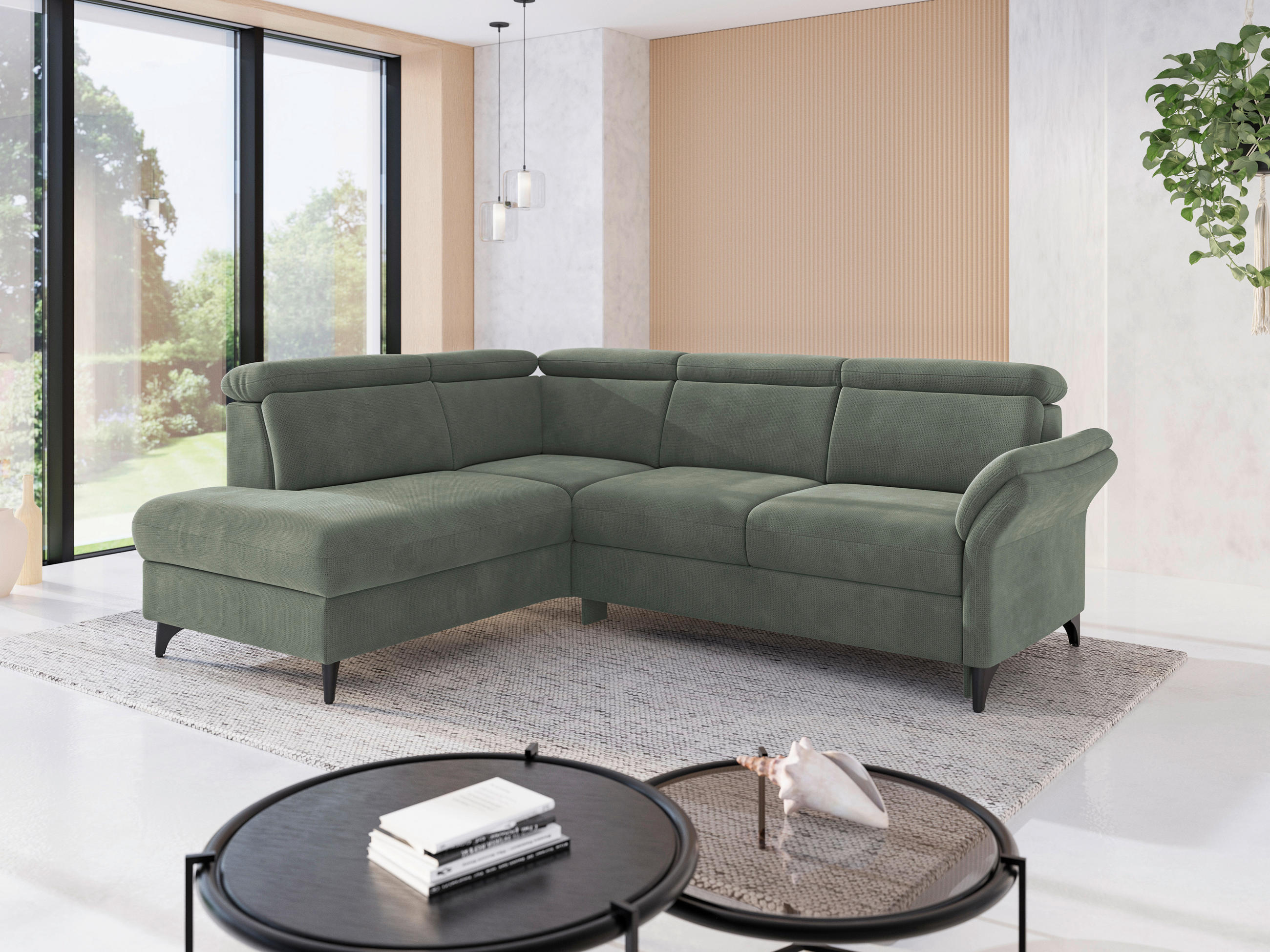 Sit & More ROHOVÁ SEDAČKA, textil, tmavě zelená