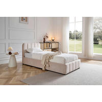 POLSTERBETT 90/200 cm, inkl. gepolstertes Kopfteil, Lattenrost, Bettkasten,  in Beige  - Beige/Schwarz, Design, Holz/Kunststoff (90/200cm) - Boxxx