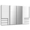 SCHWEBETÜRENSCHRANK in Silberfarben, Weiss  - Chromfarben/Weiss, Basics, Holzwerkstoff/Metall (350/216/65cm) - MID.YOU
