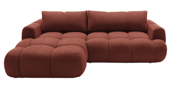 ECKSOFA Dunkelorange Struktur Rückenkissen, Bettkasten, Schlaffunktion, Rücken echt, Liegefläche im Originalstoff  - Dunkelorange/Schwarz, KONVENTIONELL, Kunststoff/Textil (172/272cm) - Carryhome