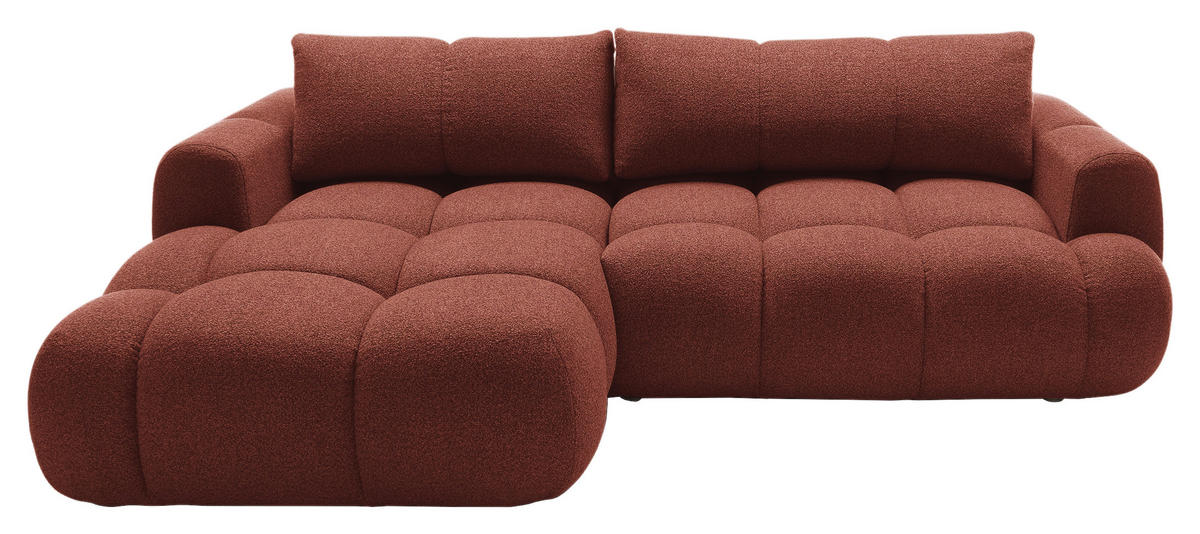 ECKSOFA Dunkelorange Struktur  - Dunkelorange/Schwarz, KONVENTIONELL, Kunststoff/Textil (172/272cm) - Carryhome