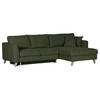 ECKSOFA in Cord Grün  - Buchefarben/Grün, Design, Holz/Textil (271/165cm) - MID.YOU